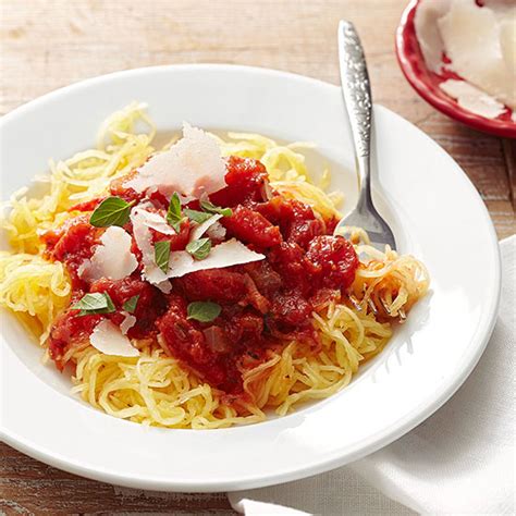 Spaghetti Squash Pasta With Marinara Sauce Better Homes And Gardens