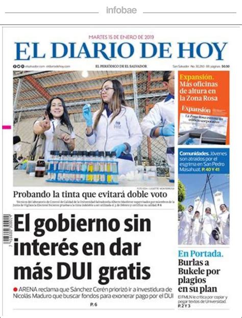 El Diario De Hoy El Salvador 15 De Enero De 2019 Infobae