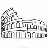Colosseum Colosseo Landmark Roman Stampare Iconfinder Ultracoloringpages sketch template