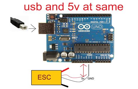 esc   safe  give    pin  arduino uno   usb cable inserted robotics