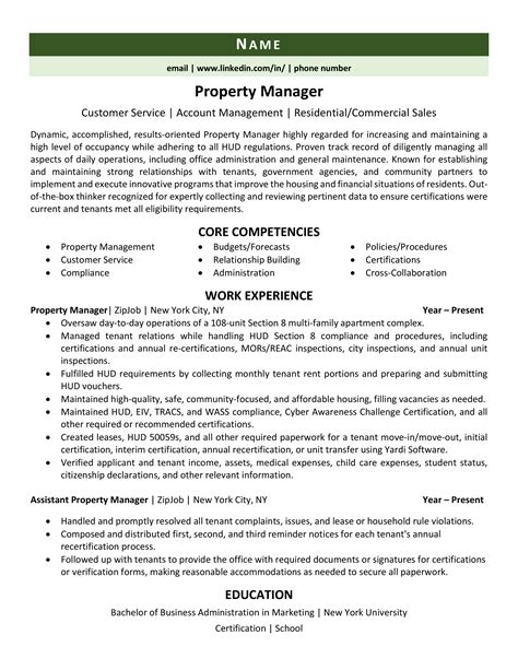 property manager resume   tips zipjob