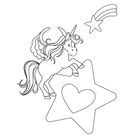 unicorn stars coloring page