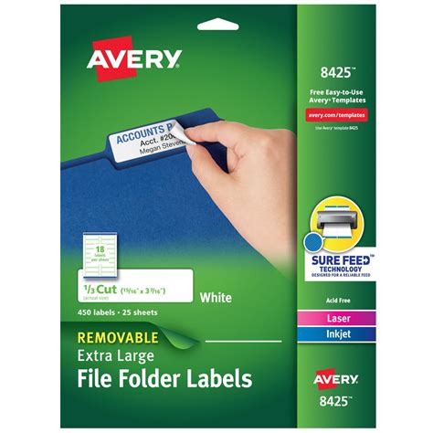 avery removable file folder labels      labels