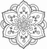 Coloring Girly Pages Mandala Adult Children Flower sketch template