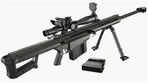 Sniper Rifle Barrett M82 3d Model 99 Max Fbx Obj Free3d