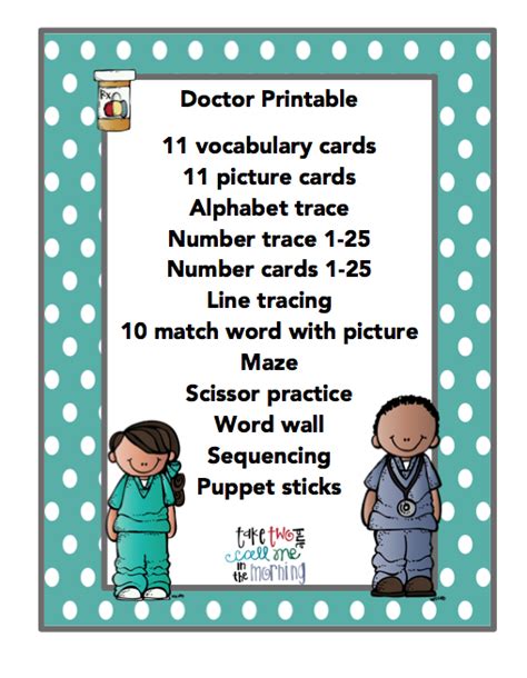 doctor printable preschool printables