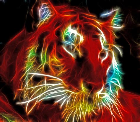 neon tiger digital art by lynne jenkins fine art america