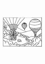 Malvorlage Heissluftballon Luchtballon Globo Colorare Mongolfiera Disegno Ausmalbild Afbeelding Schoolplaten Ausdrucken Schulbilder Große Herunterladen sketch template