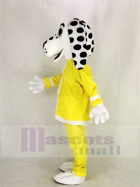 dalmatian fire dog  yellow coat mascot costume animal
