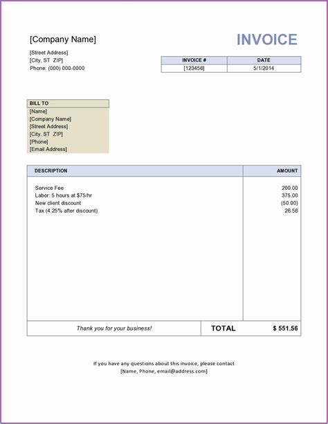printable contractor invoice template templates  resume examples