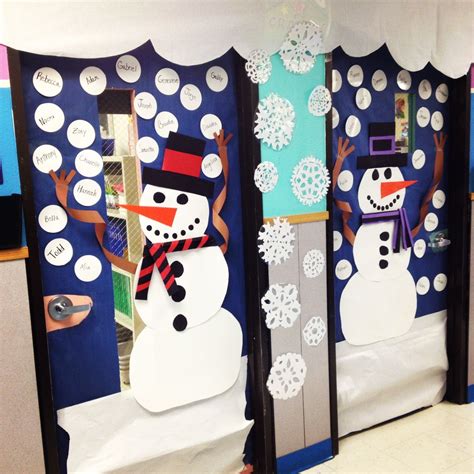 snowman classroom door decor for winter décoration porte de classe