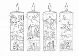 Coloring Advent Pages Candles Stories Print sketch template