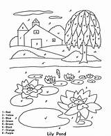 Numbers Coloring Color Number Pages Pond Easy Farm Activity Colour Beginner Barn Follow Printables Colors Adults Kids Printable Fun Lily sketch template
