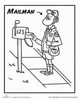 Coloring Mailman Pages Preschool Office Post Helpers Community Printables sketch template