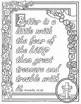 Proverbs Color Print Coloring Pages Kids Better Fear Adron Lord Mr Little sketch template