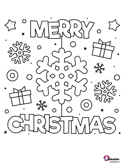 merry christmas printable coloring page bubakidscom