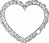 Heart Coloring Pages Valentines Valentine Coeur sketch template