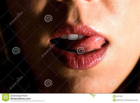 Woman Licking Lips Stock Image Image 9547431