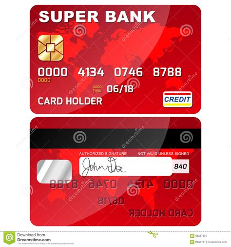 Credit Debit Card Front And Back Stock Vector Illustration Of Debt