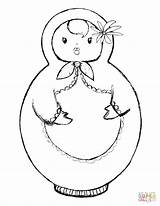 Doll Coloring Matryoshka Russian Drawing Pages Getdrawings Printable sketch template