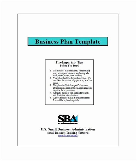 printable business plan template lovely small business plan