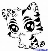 Tiger Coloring Cute Baby Pages Drawing Popular sketch template
