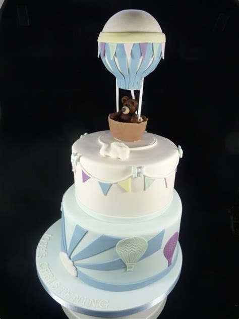 Hot Air Balloon Themed Christening Cake Christening Cake Cake Balloons