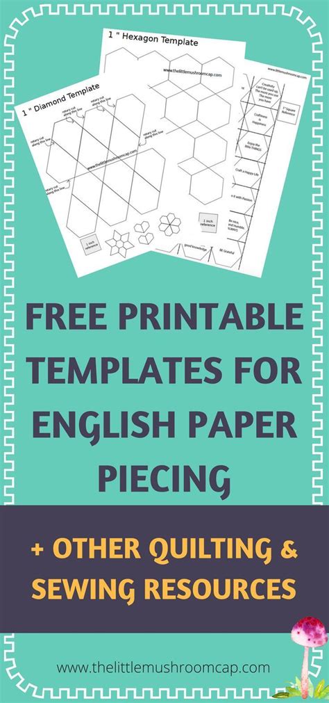 printable templates  english paper piecing