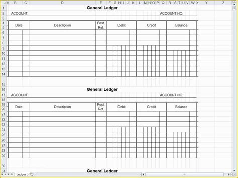 business ledger template excel     accounting