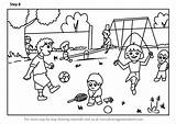 Playground Drawing Scene Draw Park Step Children Coloring Sketch Drawings Scenes Tutorials Description Template Places Drawingtutorials101 sketch template