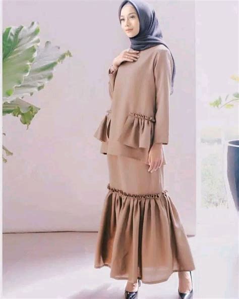 ide baju gamis warna mocca cocok  jilbab warna  naana