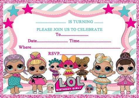 lol surprise dolls invitation lol surprise dolls birthday invitations