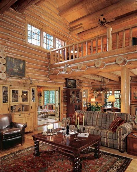 log cabin great room cabins pinterest