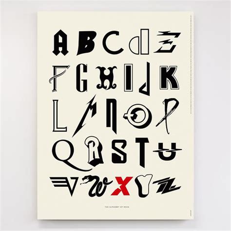 有名ロック・バンドのバンド・ロゴから「アルファベット表」を制作 Aからzまでいくつわかる？と話題に Amass