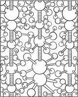 Molecule Fractal Atom Dover Organic Designlooter Fractals Zentangle Agredo sketch template