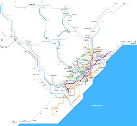 barcelona metro map  mapsofnet