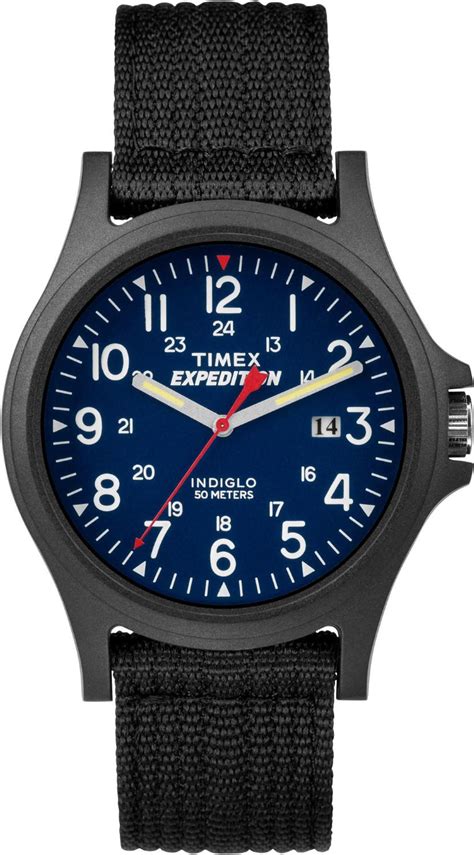 Lyst Timex Mens Expedition Indiglo Blue Face Watch One Size Black In