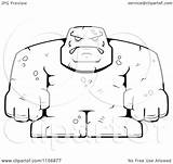 Golem Clipart Stone Bulky Man Cartoon Vector Golm Outlined Coloring Cory Thoman Clipground Royalty sketch template