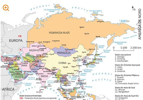 lectii de geografie harta politica  asiei