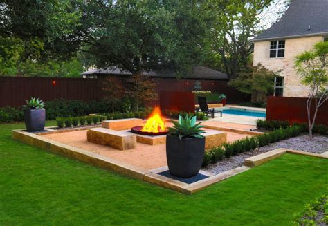 modern backyard landscaping stoneadd photo