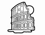 Coliseo Coliseu Rome Anfiteatro Colosseum Romano Romana Flavio Pintar Amphitheater Colorare Disegno Acolore sketch template