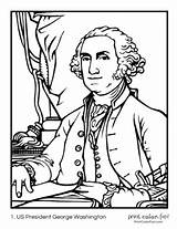 President Coloring Pages Presidents Washington George Adams John Leaders Printables American First sketch template