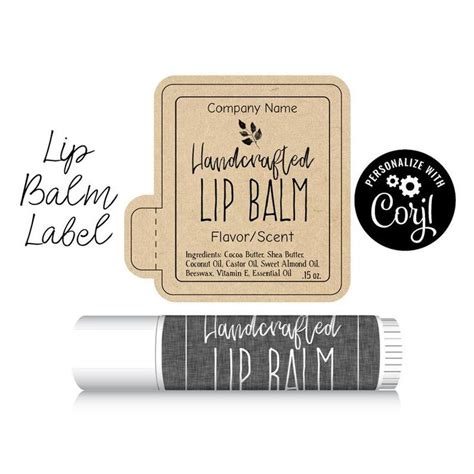 editable lip balm label template natural  sophisticated etsy
