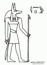 Egyptian Anubis Egipto Egipcio Printcolorfun Anubi Dibujo Stencils Egipcios Mummification Jackal Afterlife Ruled Hieroglyphics Pyramid Visitar Occult ägyptische sketch template