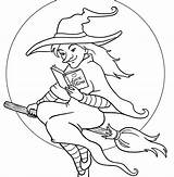 Witch Coloring Pages Adults Getcolorings Color sketch template