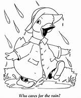 Coloring Duck Pages Ducks Rain Easter Sheets Baby Puddle Funny Animals Activity Donald Clipart Umbrellas Preschool Kids Goes School Library sketch template