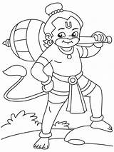 Coloring Hanuman sketch template
