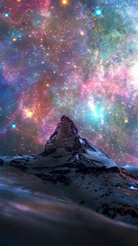 space galaxy view  switzerland mountains iphone wallpaper iphone