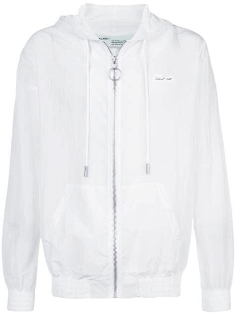 white  virgil abloh transparent windbreaker jacket  white  men lyst uk