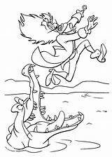 Coloring Pages Croc Peter Pan Tick Tock Crocodile Coloriage Template sketch template